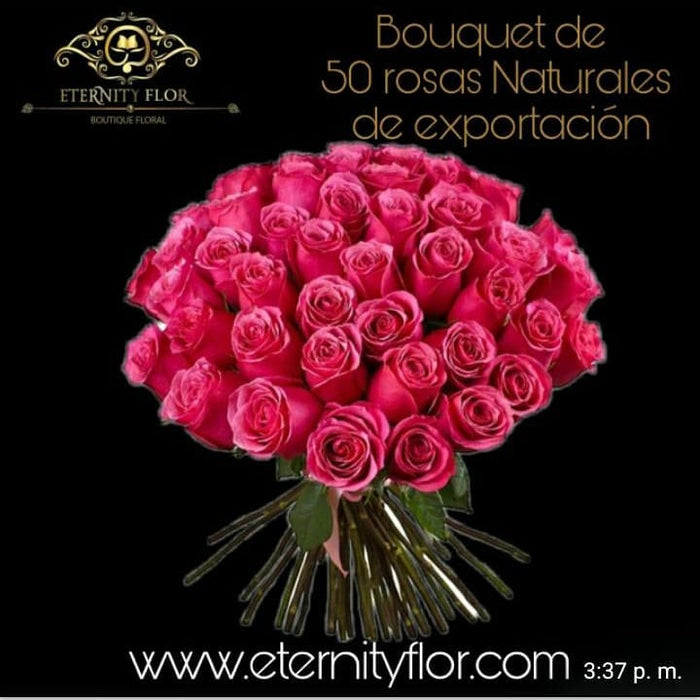 Bouquet 50 rosas Hot Pink Floyd