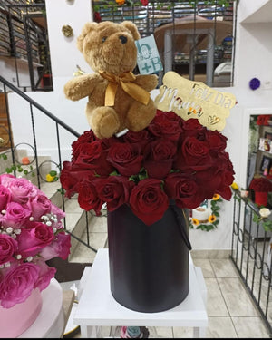 Rosas y peluche