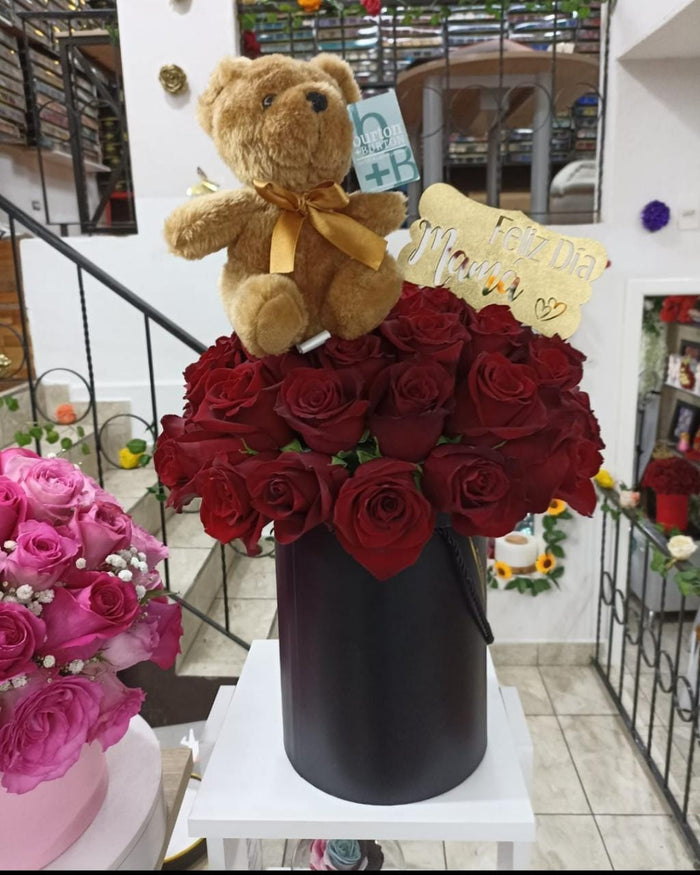 Rosas y peluche