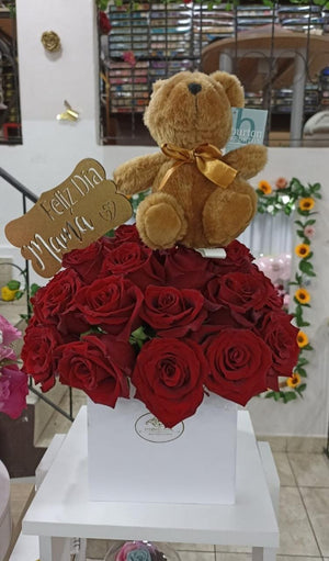 Rosas y peluche