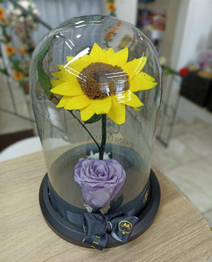 GIRASOL CON ROSA ETERNA 01