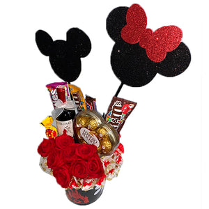 BALDE DE MICKEY MOUSE LLENO DE GOLOSINAS Y CHOCOLATES