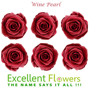 Medium: Wine Pearl Rosas Preservadas * 6 cabezas de rosas