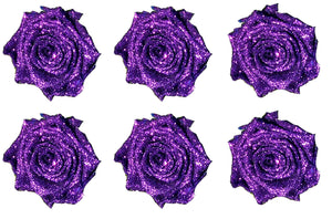 Medium: Glitter Violet Rosas Preservadas * 6 cabezas de rosas