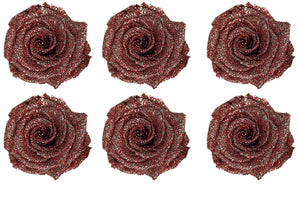 Medium: Glitter Bright Red Rosas Preservadas * 6 cabezas de rosas