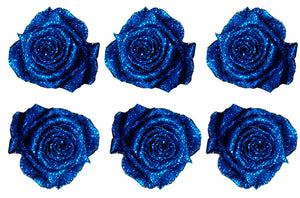 Medium: Glitter Royal Blue Rosas Preservadas * 6 cabezas de rosas