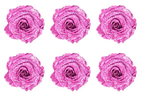 Medium: Glitter Cerise Rosas Preservadas * 6 cabezas de rosas