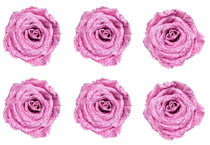 Medium: Glitter Light Pink Rosas Preservadas * 6 cabezas de rosas