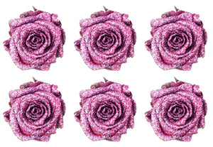 Medium: Glitter Purple Rosas Preservadas * 6 cabezas de rosas