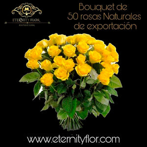 Bouquet 50 rosas Hummer yellow