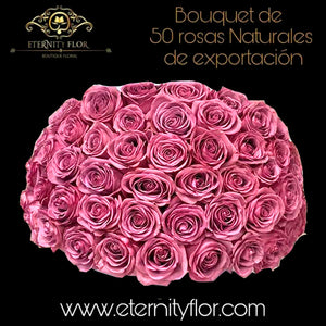 Bouquet 50 rosas Moody Blue