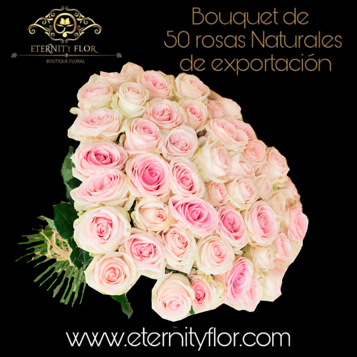 Bouquet 50 rosas Novia pink