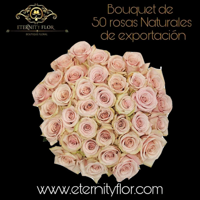 Bouquet 50 rosas Quicksand