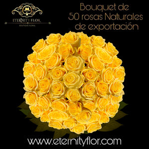 Bouquet 50 rosas Stardust yellow